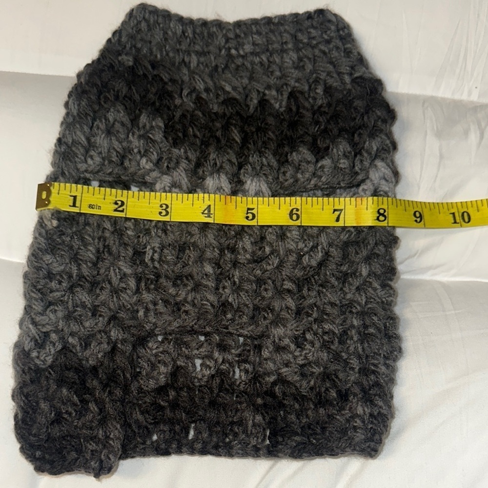 Hand Crafted Crochet dog Sweater Gray and Black - Picture 6 of 6